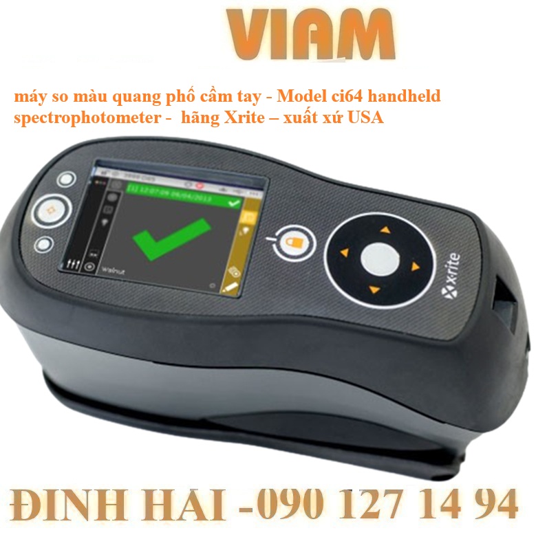 Máy So Màu Quang Phổ Cầm Tay X-Rite Ci64: Giải Pháp Đo Màu Chính Xác Cho Sơn, Bao Bì & May Mặc